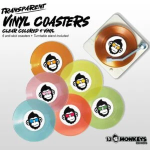 Transparent Vinyl Coasters – 13Monkeys Records